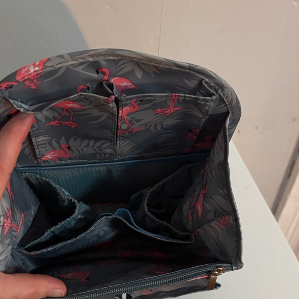 Flamingo Print Gray Backpack - Picture 3 of 3